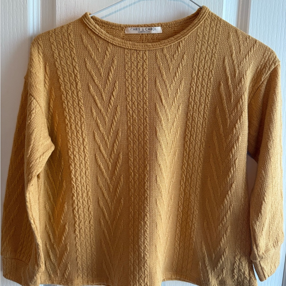 Chris & Carol Golden Cable Knit Sweater